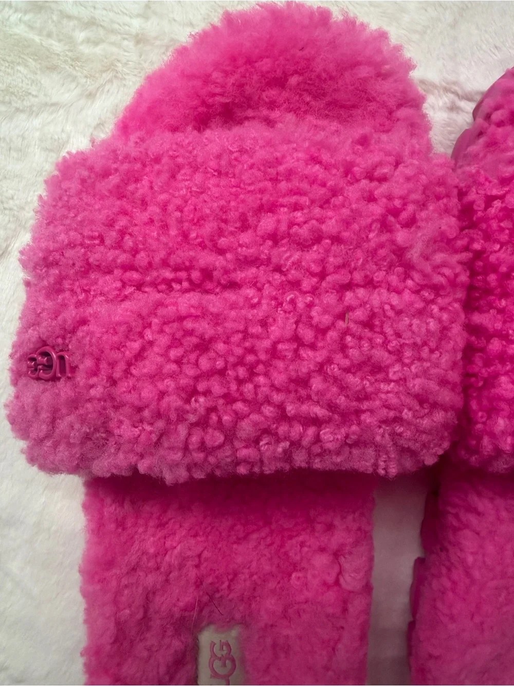 UGG Women's Sherpa Slide Slippers - Bright Pink - Picture 4 of 8